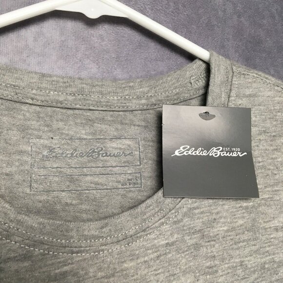 Eddie Bauer T Shirt Adult size Large Gray Short Sleeve Mens Mountain Tee NEW - Picture 5 of 9
